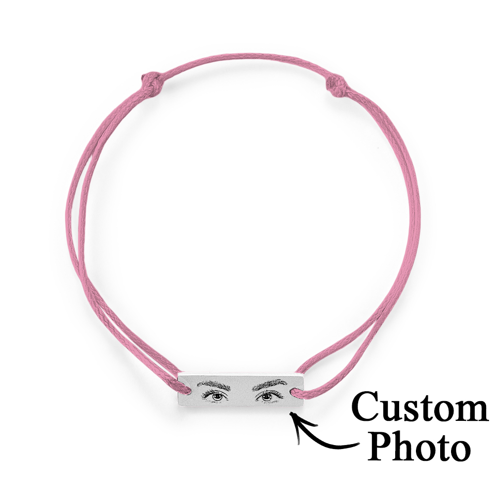 Custom Engraved Bracelet With Eyes Photo Eyes of Love Bracelet - aiprintlab