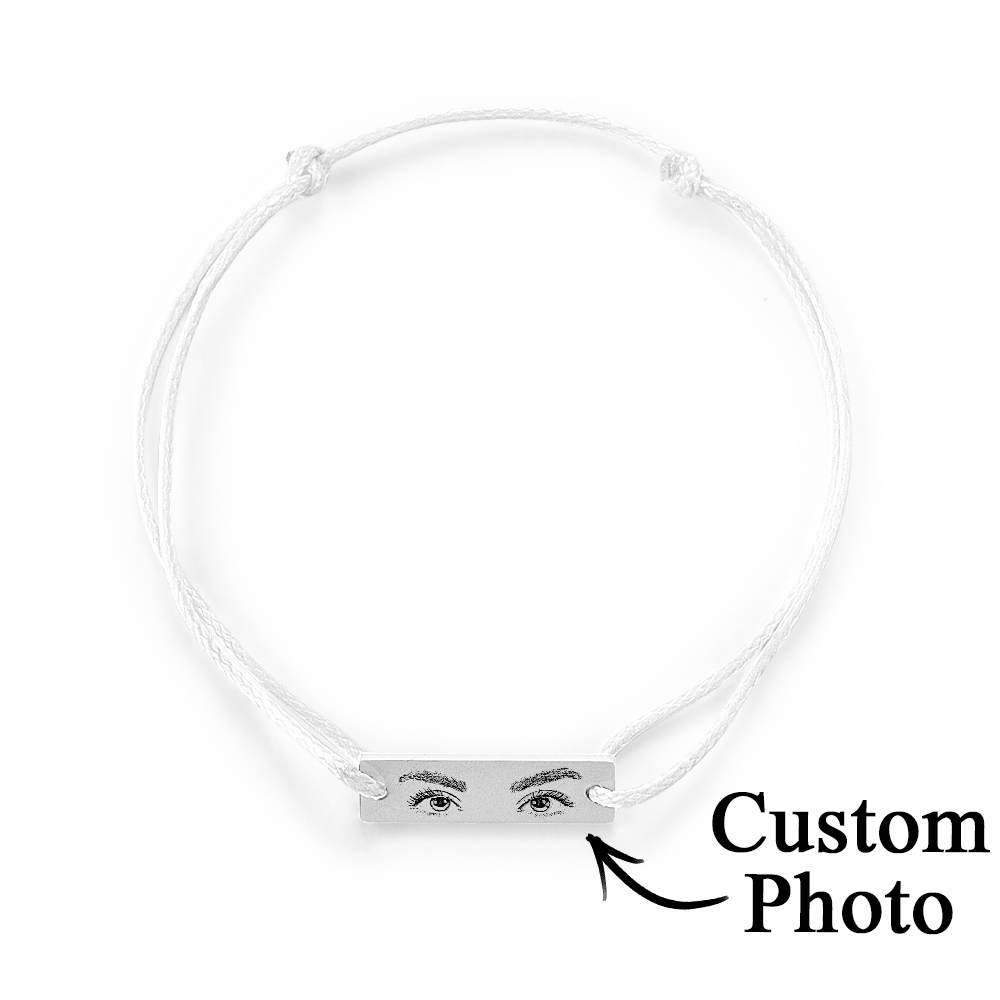 Custom Engraved Bracelet With Eyes Photo Eyes of Love Bracelet - aiprintlab