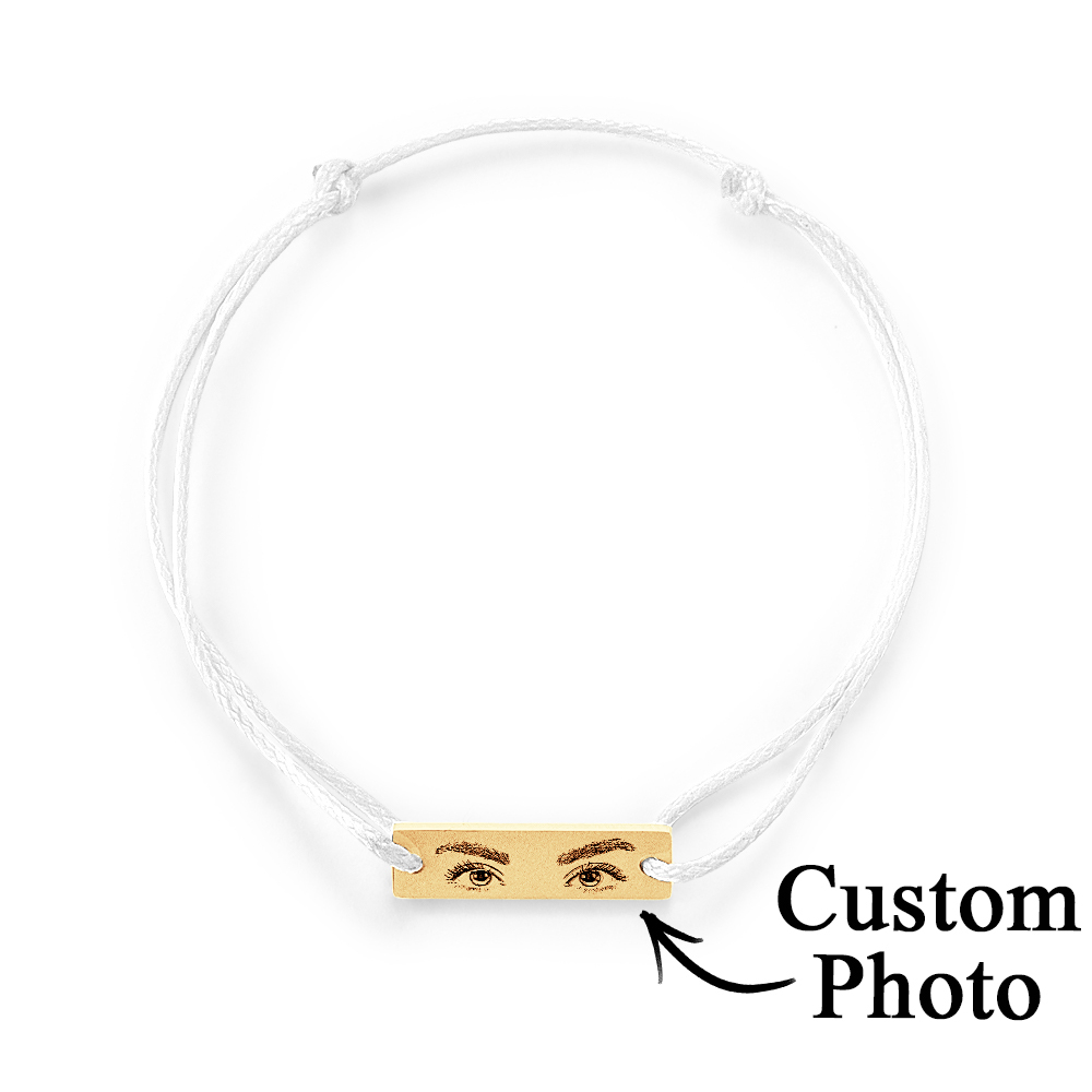 Custom Engraved Bracelet With Eyes Photo Eyes of Love Bracelet - aiprintlab