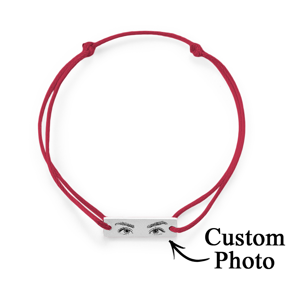 Custom Engraved Bracelet With Eyes Photo Eyes of Love Bracelet - aiprintlab