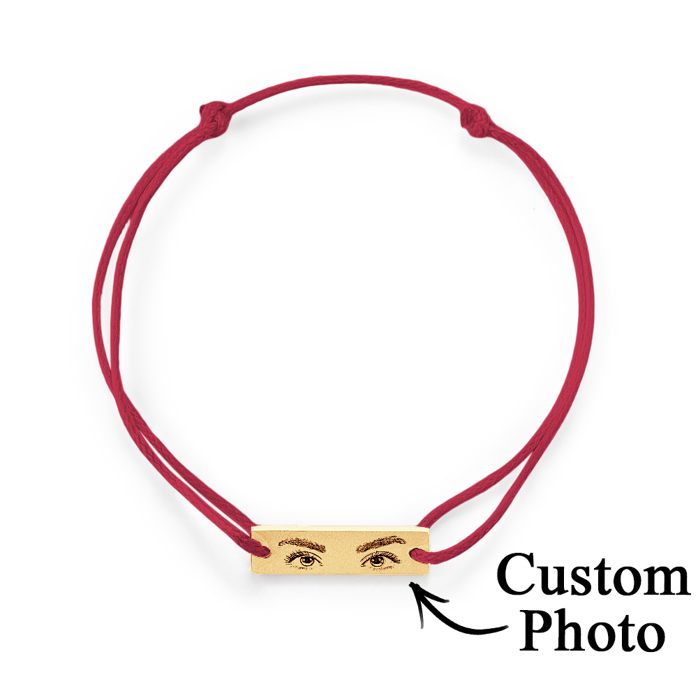 Custom Engraved Bracelet With Eyes Photo Eyes of Love Bracelet - aiprintlab
