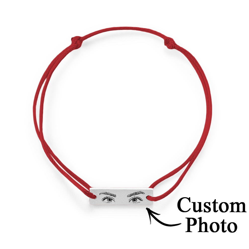 Custom Engraved Bracelet With Eyes Photo Eyes of Love Bracelet - aiprintlab