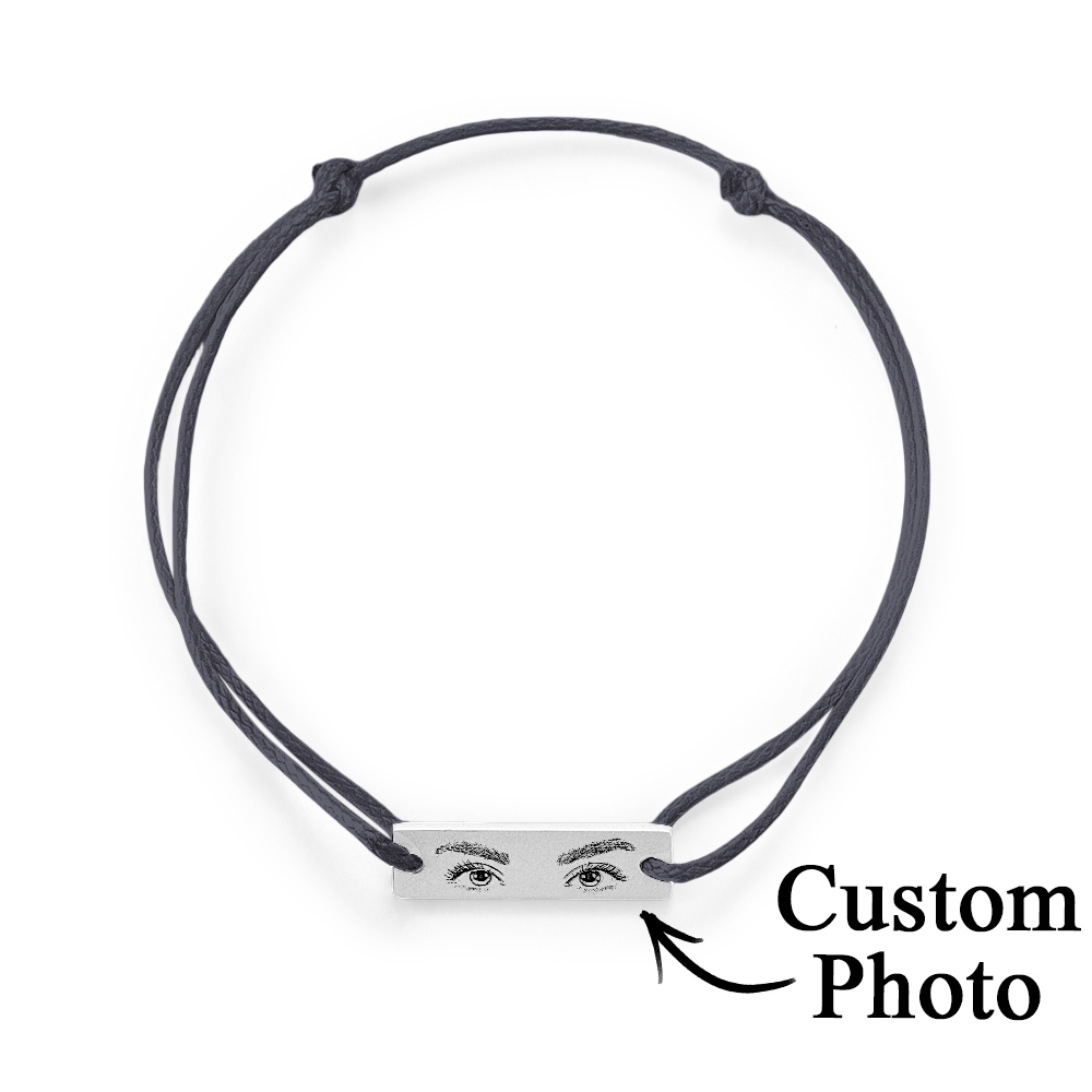 Custom Engraved Bracelet With Eyes Photo Eyes of Love Bracelet - aiprintlab