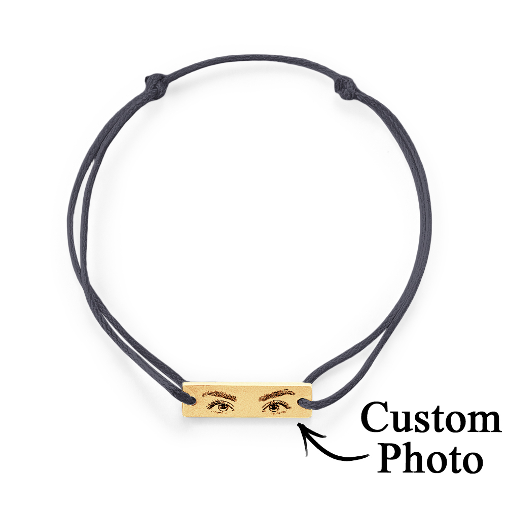 Custom Engraved Bracelet With Eyes Photo Eyes of Love Bracelet - aiprintlab