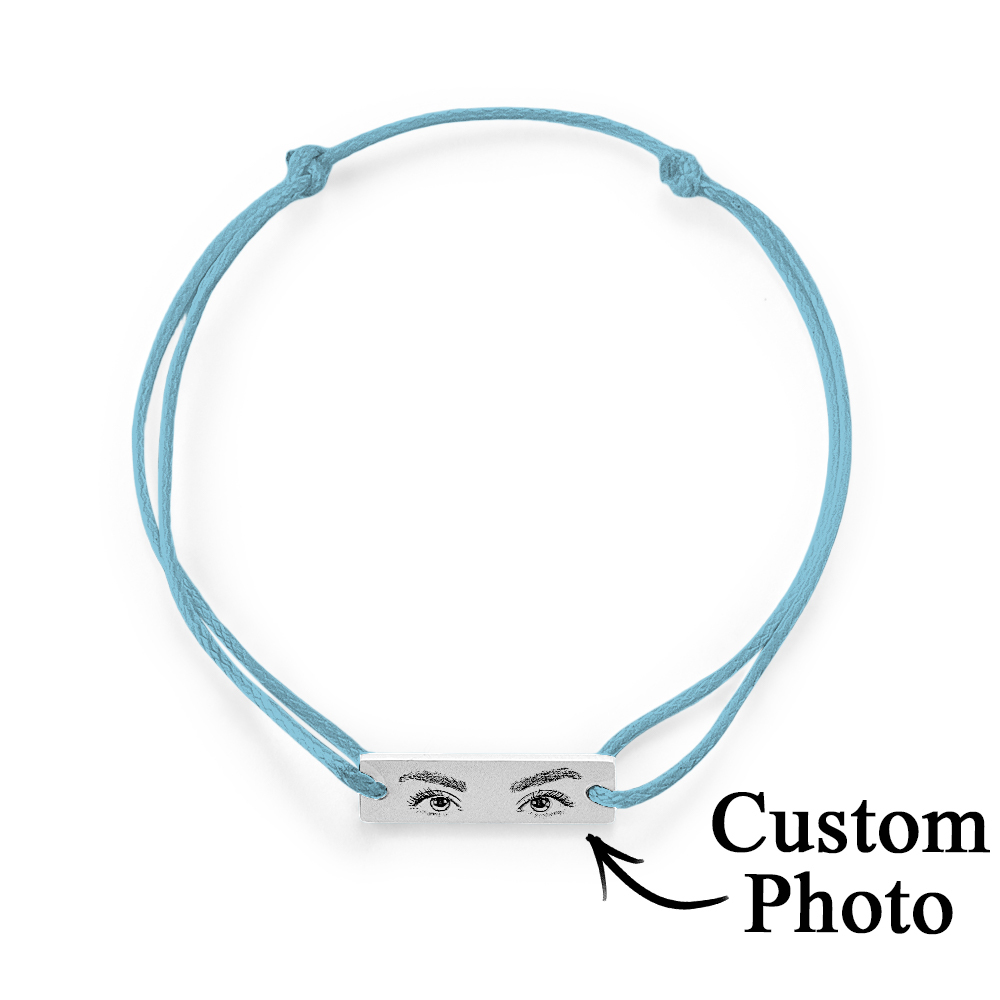 Custom Engraved Bracelet With Eyes Photo Eyes of Love Bracelet - aiprintlab
