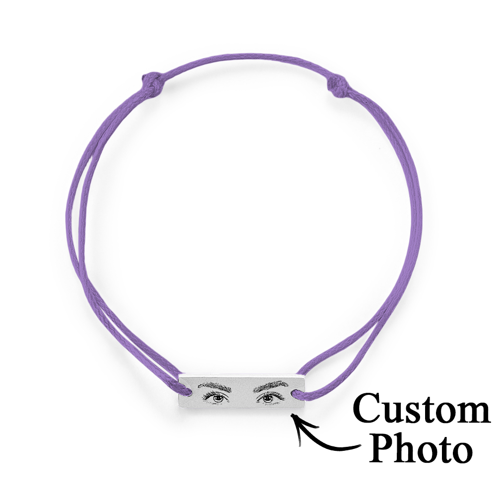 Custom Engraved Bracelet With Eyes Photo Eyes of Love Bracelet - aiprintlab