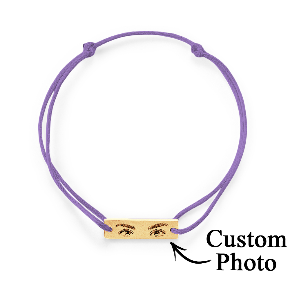 Custom Engraved Bracelet With Eyes Photo Eyes of Love Bracelet - aiprintlab