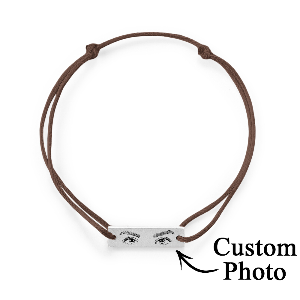 Custom Engraved Bracelet With Eyes Photo Eyes of Love Bracelet - aiprintlab