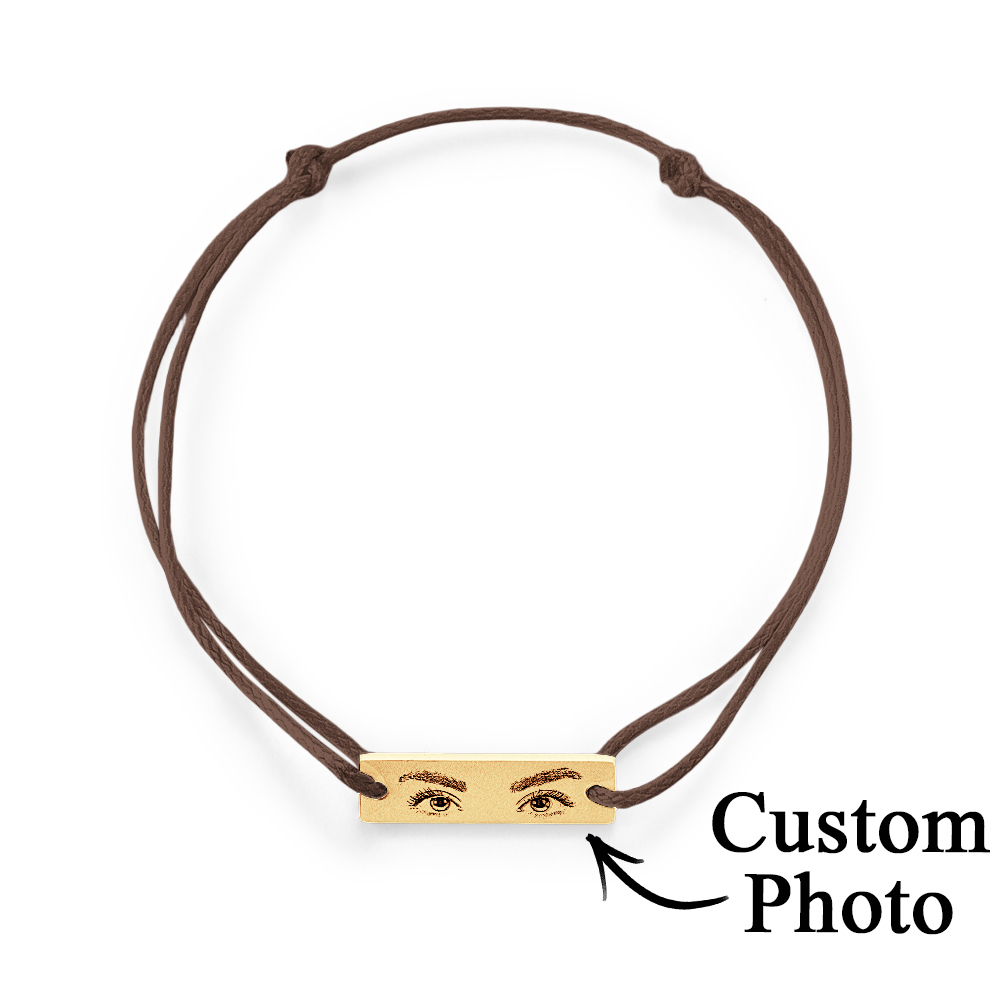 Custom Engraved Bracelet With Eyes Photo Eyes of Love Bracelet - aiprintlab