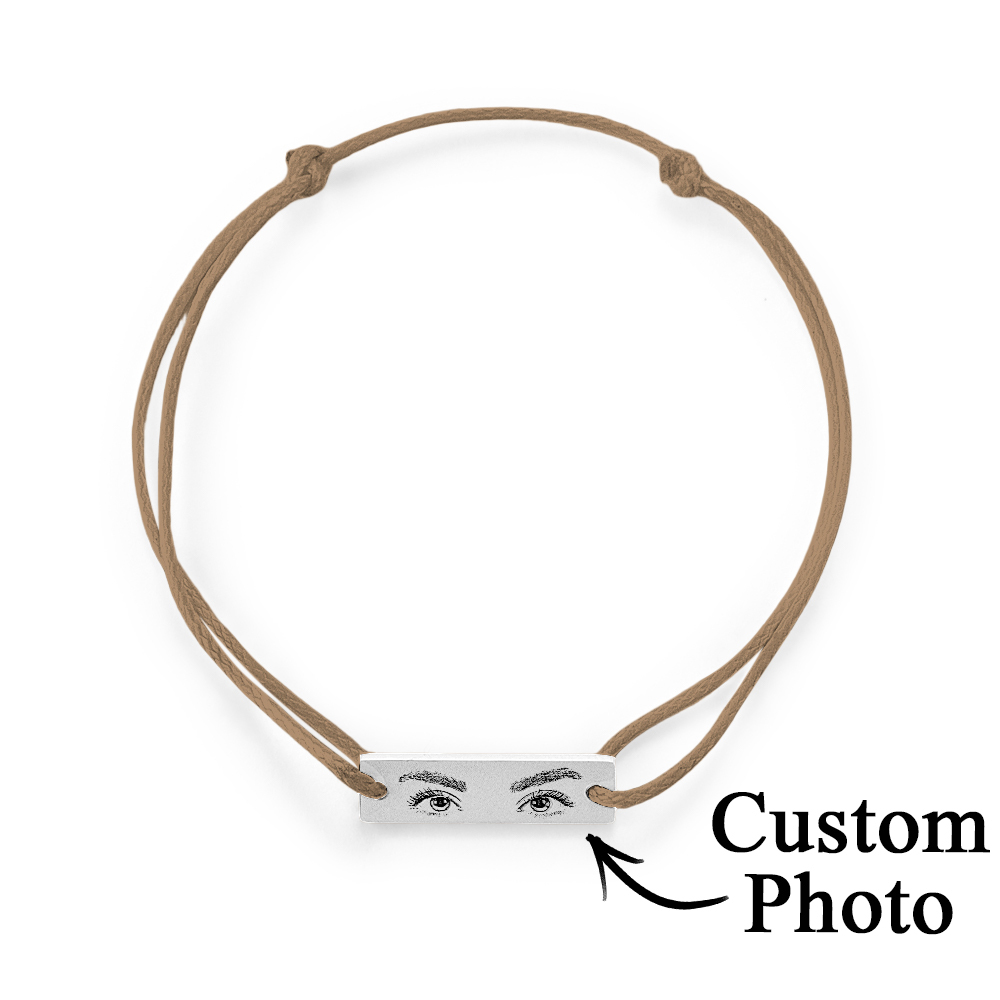 Custom Engraved Bracelet With Eyes Photo Eyes of Love Bracelet - aiprintlab