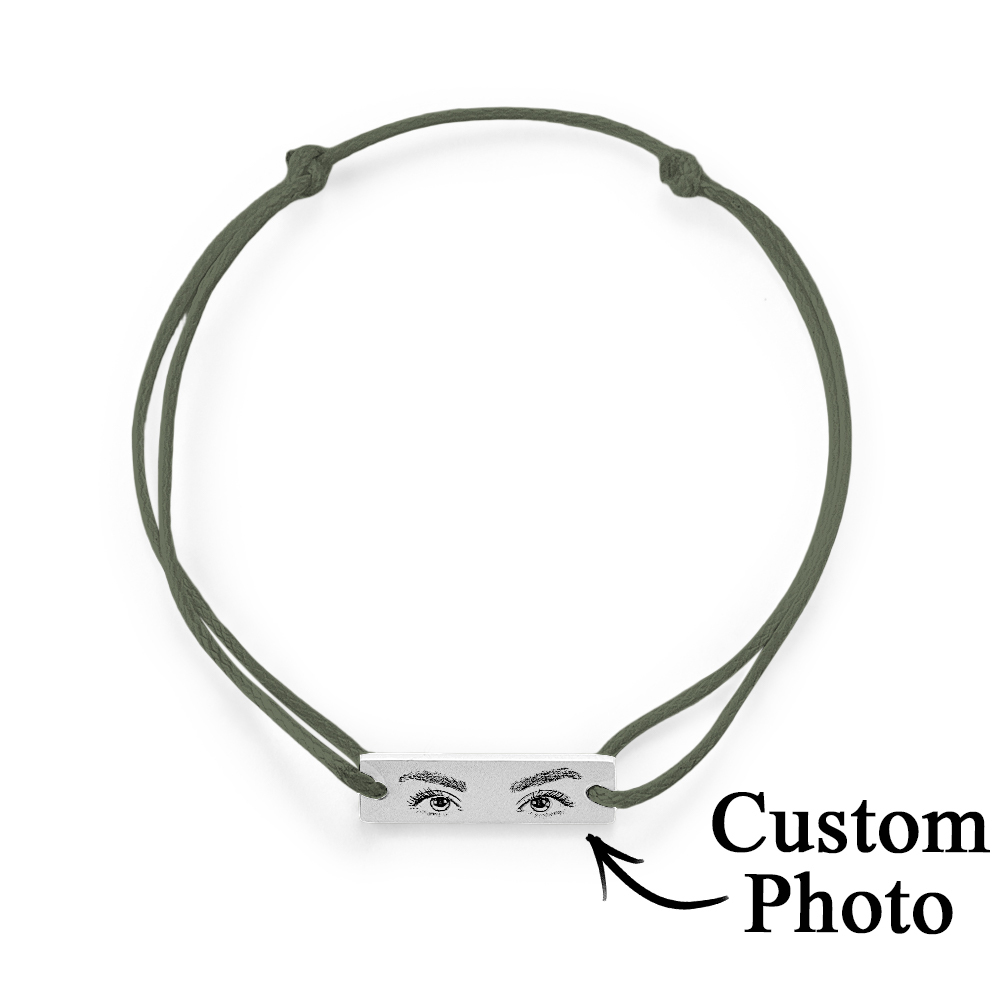 Custom Engraved Bracelet With Eyes Photo Eyes of Love Bracelet - aiprintlab