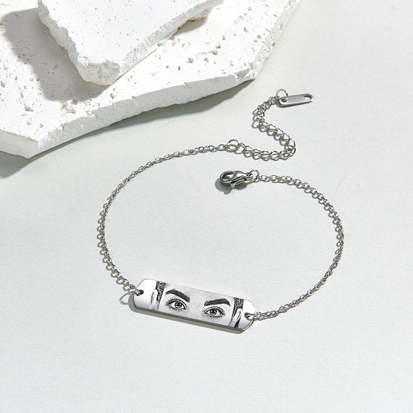 Custom Photo Bracelet Eyes Bracelet Bar Bracelet Gifts for Her - aiprintlab