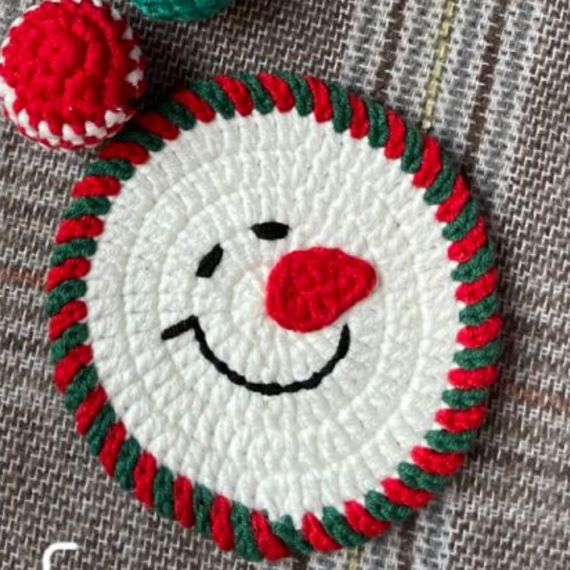 Handmade Crochet Christmas Coasters Artisan-Made Holiday Crochet Decorations with Holiday Cheer Christmas Decorations - aiprintlab