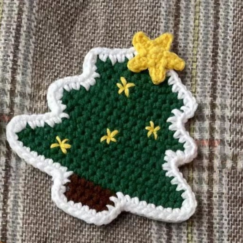 Handmade Crochet Christmas Coasters Artisan-Made Holiday Crochet Decorations with Holiday Cheer Christmas Decorations - aiprintlab