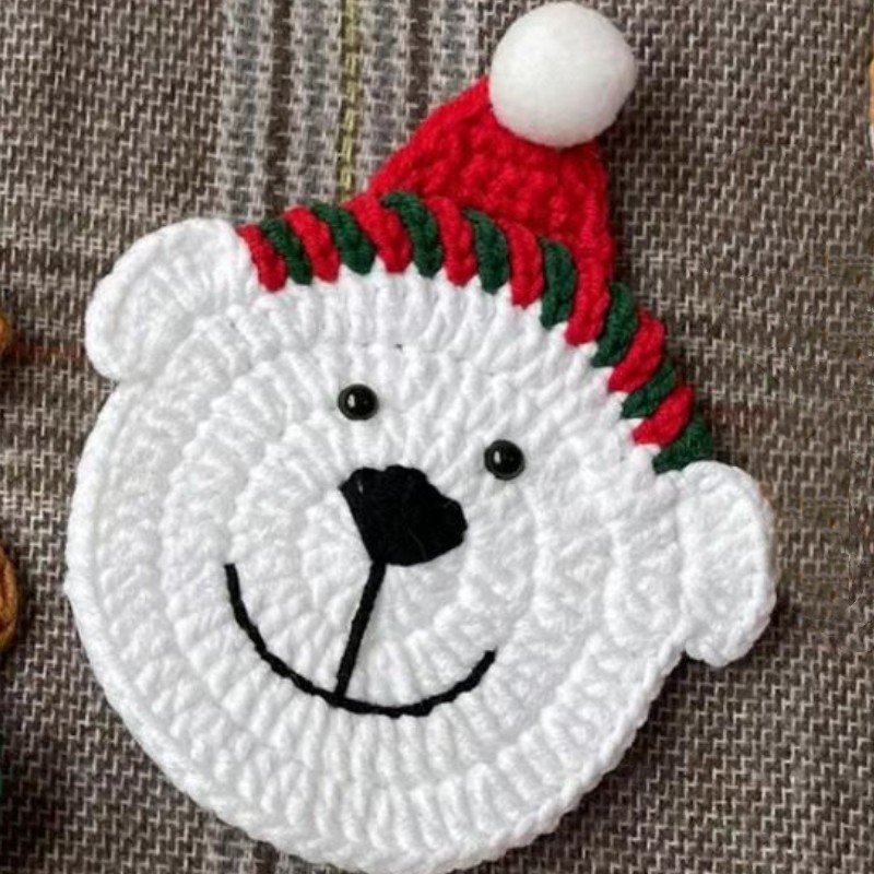 Handmade Crochet Christmas Coasters Artisan-Made Holiday Crochet Decorations with Holiday Cheer Christmas Decorations - aiprintlab