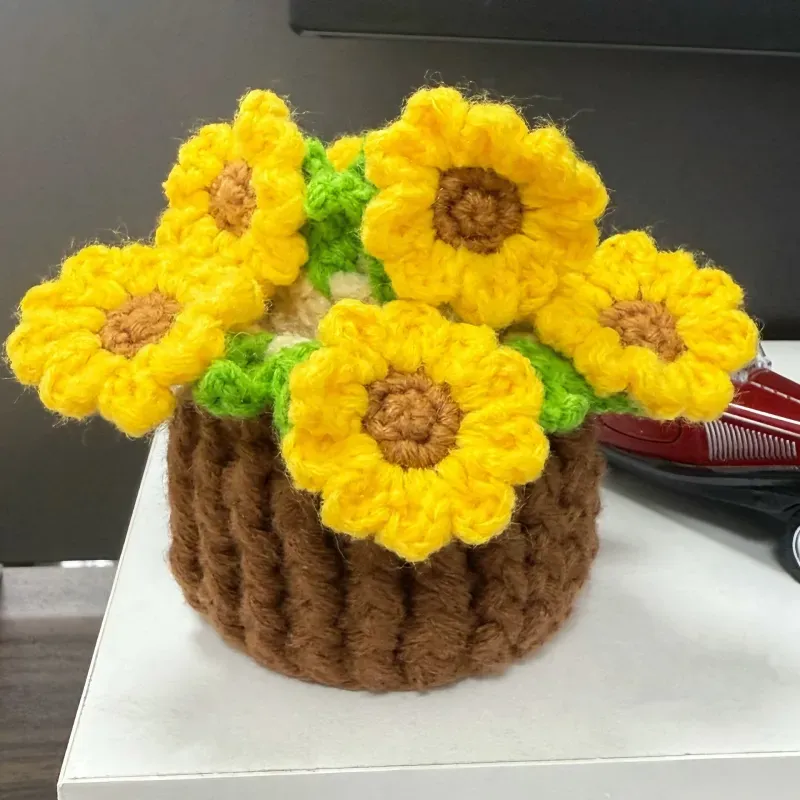 Christmas Gifts Handmade Crochet Rose Bouquet Coaster Set Transformable Floral Coaster & Home Decor Unique Eco-Friendly Gift - aiprintlab