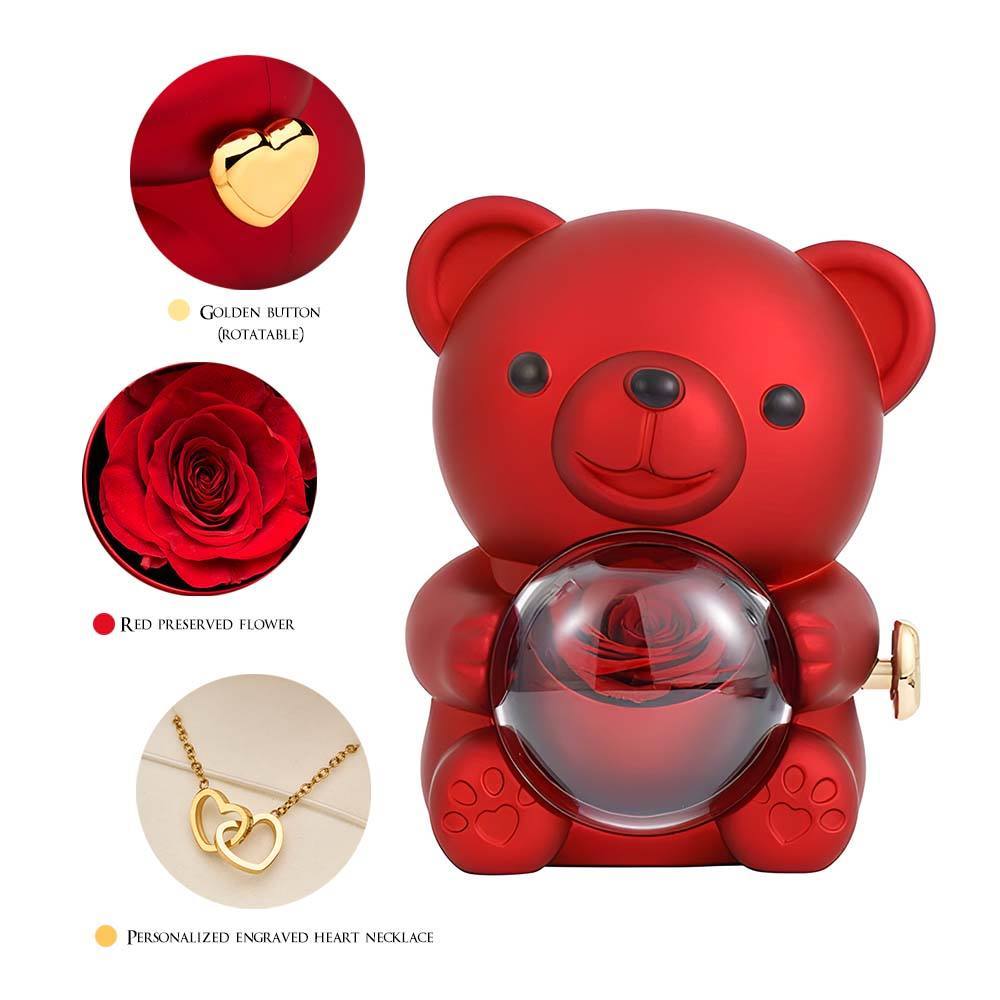 Valentine's Day Gifts Eternal Rose Necklace Gift Box Luxury Romantic Jewelry Set Preserved Flower Christmas Gift Anniversary Gift for Her - aiprintlab