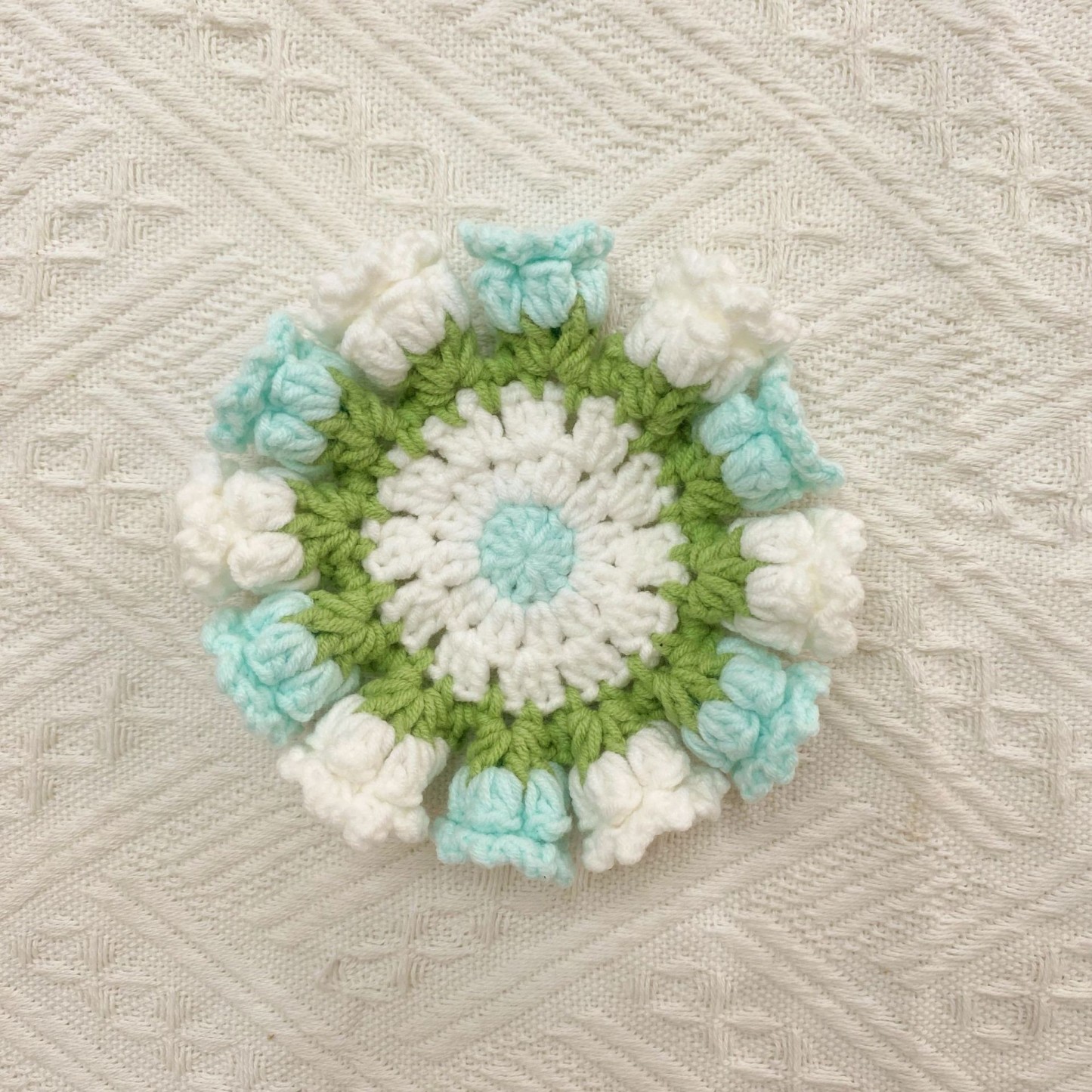 Handmade Crochet Lily of the Valley Coaster Set with Transformable Floral Design Eco-Friendly Home Decor Unique Gift for Mom - aiprintlab