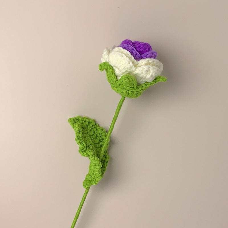 Roses Crochet Flower Handmade Knitted Flower Gift for Lover - aiprintlab