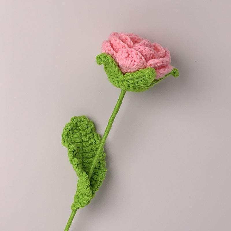 Roses Crochet Flower Handmade Knitted Flower Gift for Lover - aiprintlab