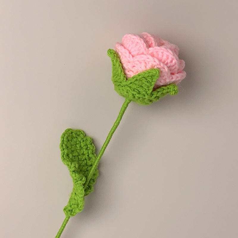 Roses Crochet Flower Handmade Knitted Flower Gift for Lover - aiprintlab