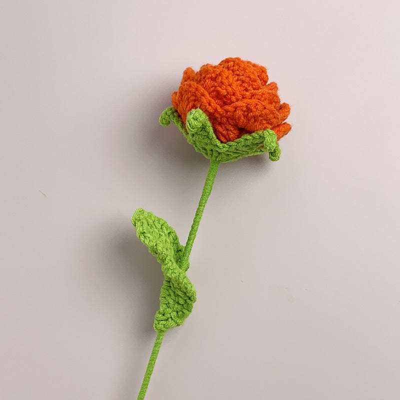 Roses Crochet Flower Handmade Knitted Flower Gift for Lover - aiprintlab
