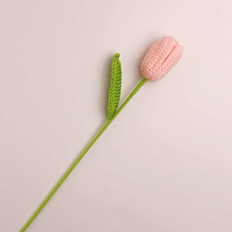 Tulip Crochet Flower Handmade Knitted Flower Gift for Lover - aiprintlab