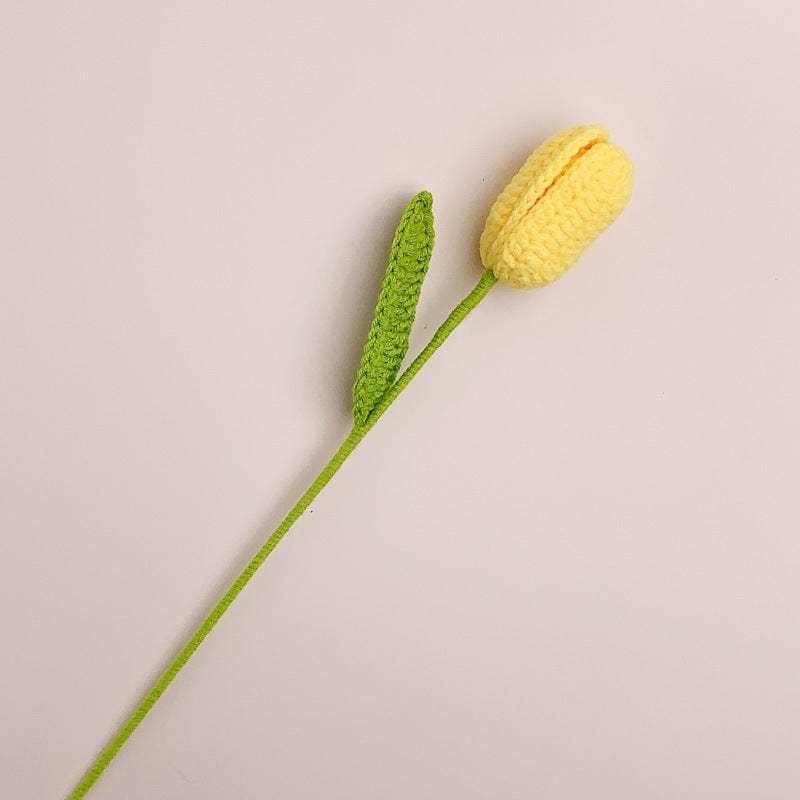 Tulip Crochet Flower Handmade Knitted Flower Gift for Lover - aiprintlab