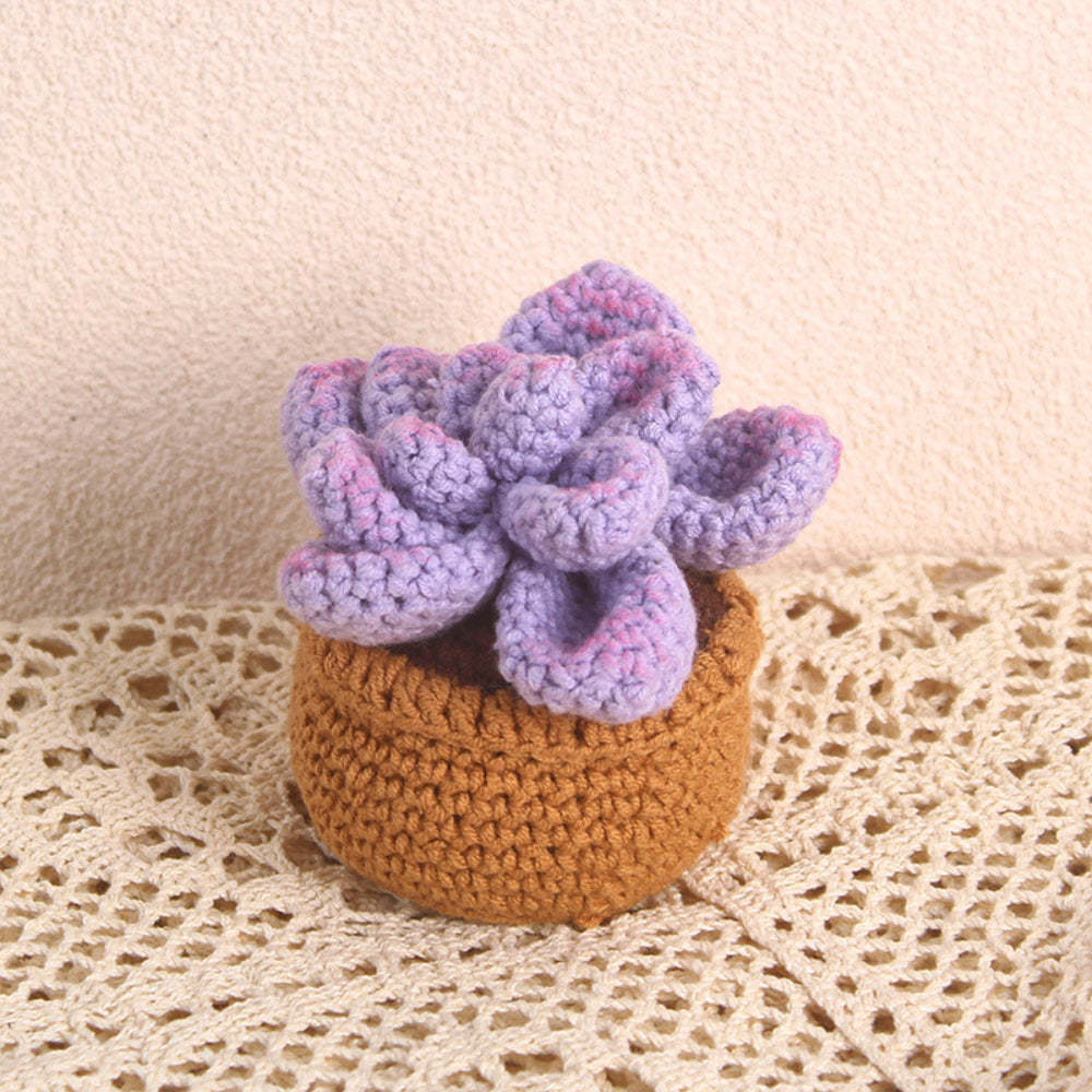 Succulent Crochet Potted Plants Completed Hand Woven Knitted Potted Plants Gift for Handicraft Lover - aiprintlab