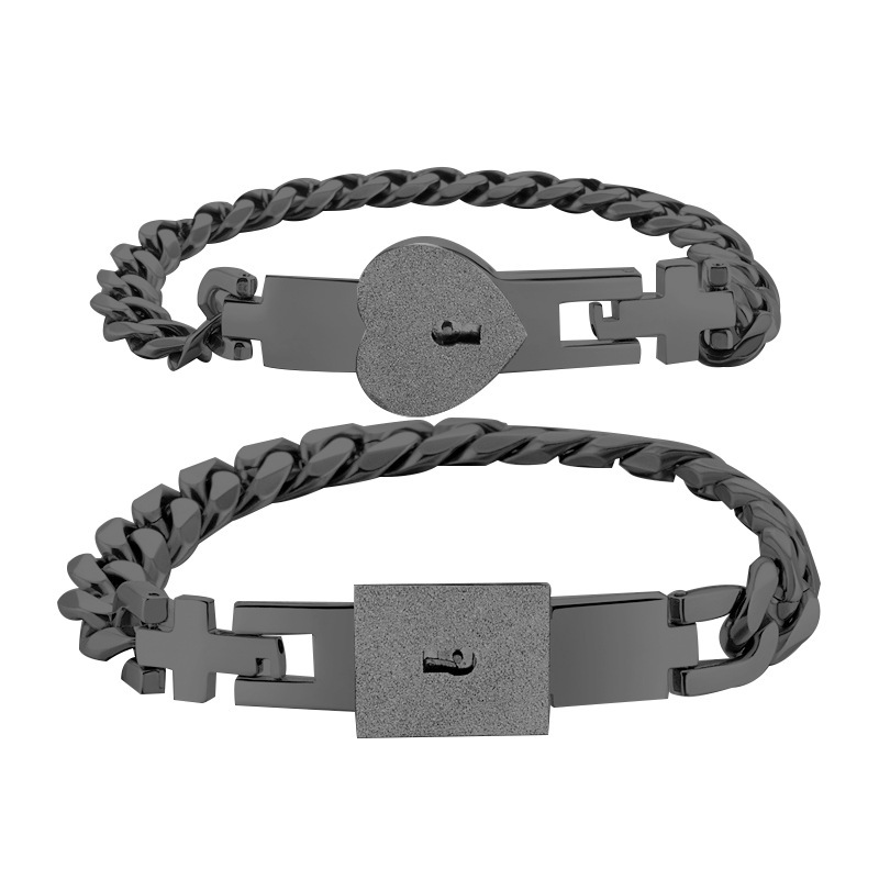 Couple Loyalty Bracelet & Key Necklace Secret Key Couple Bracelets Exclusive Love Lock Bracelets Lock & Unlock Your Love Set Couple Loyalty Key Bracelet - aiprintlab