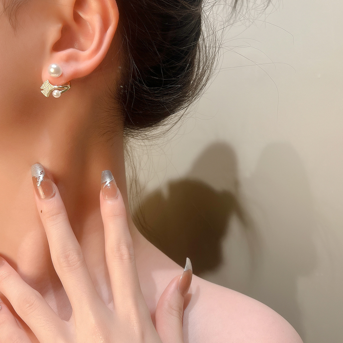 Chic & Elegant Pearl Ear Jackets, Modern Two-Way Studs, Designer Fashion Earrings - aiprintlab