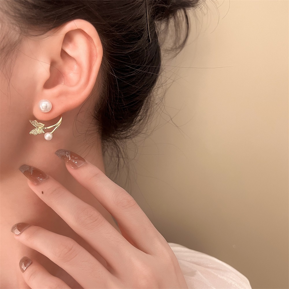 Chic & Elegant Pearl Ear Jackets, Modern Two-Way Studs, Designer Fashion Earrings - aiprintlab
