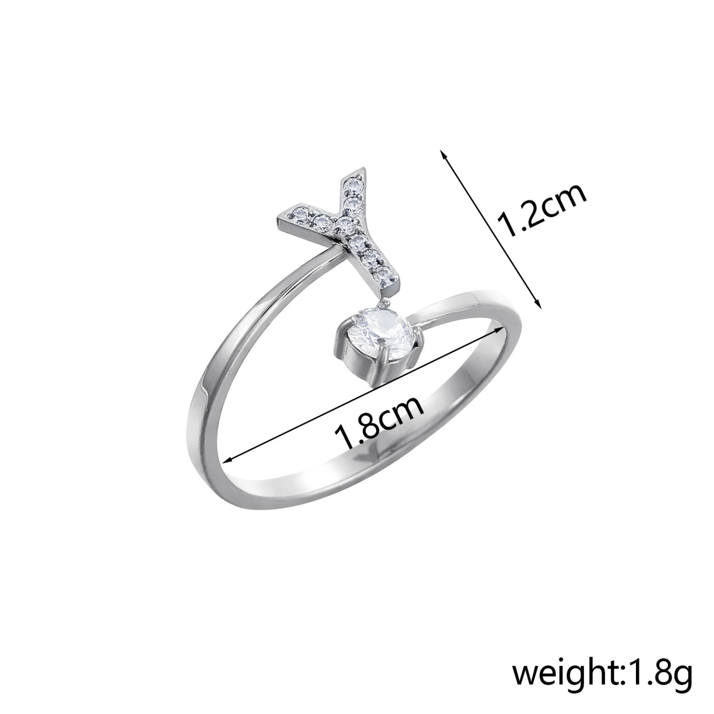 Dainty Initial Ring Adjustable Open Alphabet Letter Ring Cubic Zirconia Personalized Stackable Ring Gold/Silver Plated Women's Jewelry Gift - aiprintlab