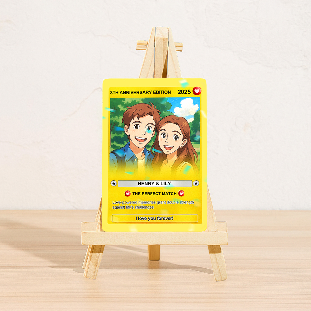 Personalized Anniversary Anime Card Custom Photo Anime Card Gamer Gifts for Husband