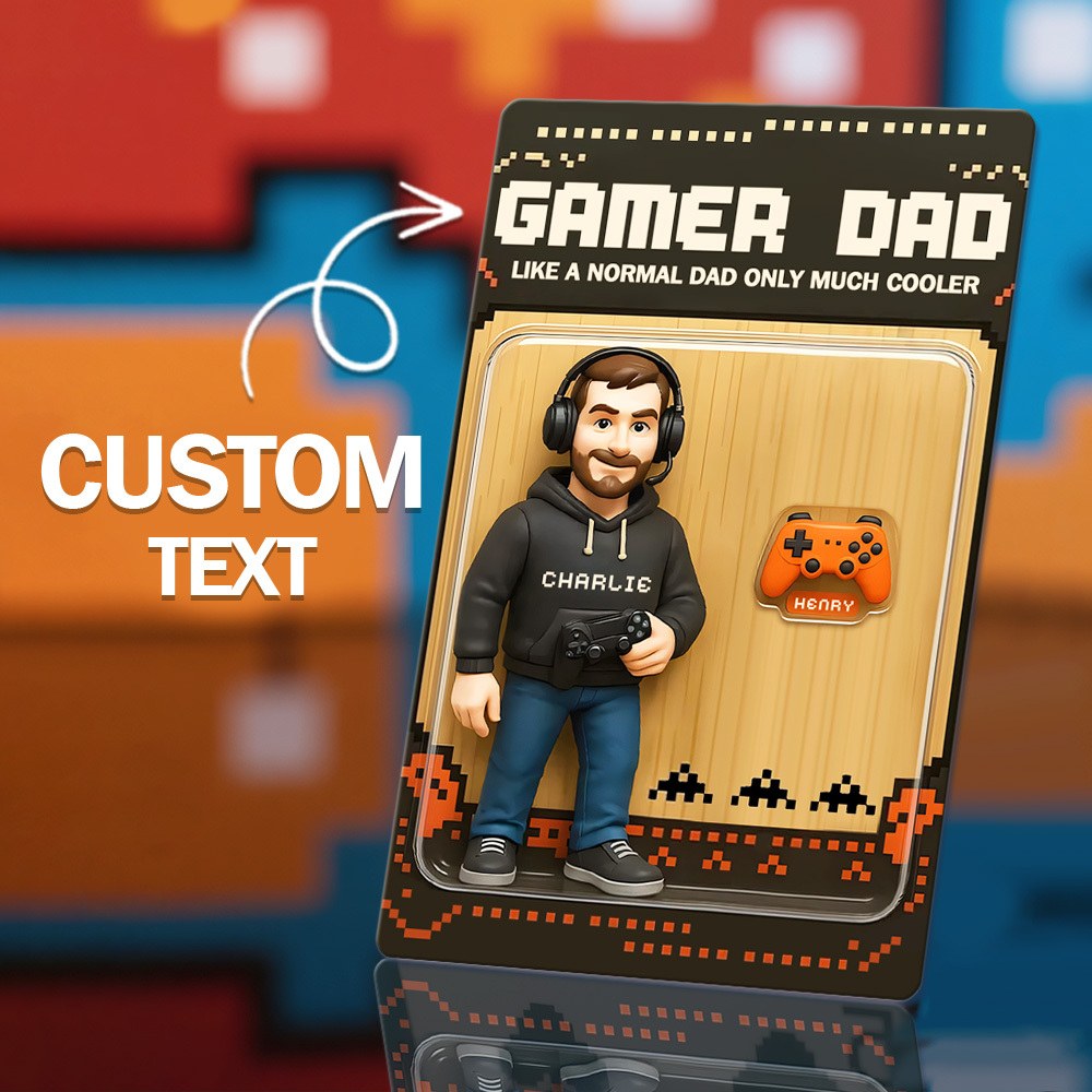 Custom Father's Day Poke Vintage Card Personalized Game Inspired Card Gift for Dad Father's Day Keepsake