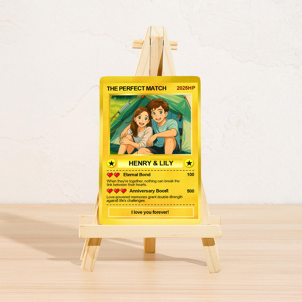 Personalized Anime Acrylic Card Custom Photo Poke Card Cartoon Style Gift for Him Anniversary Gifts