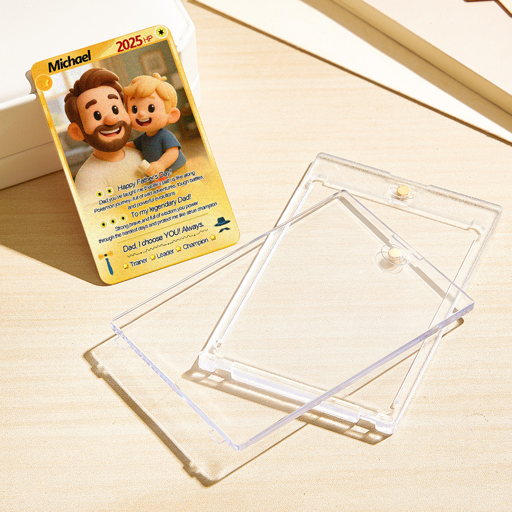 Custom Cards Personalized Photo and Text Anime Style Clay Style Trading Card Father??s Day Gifts
