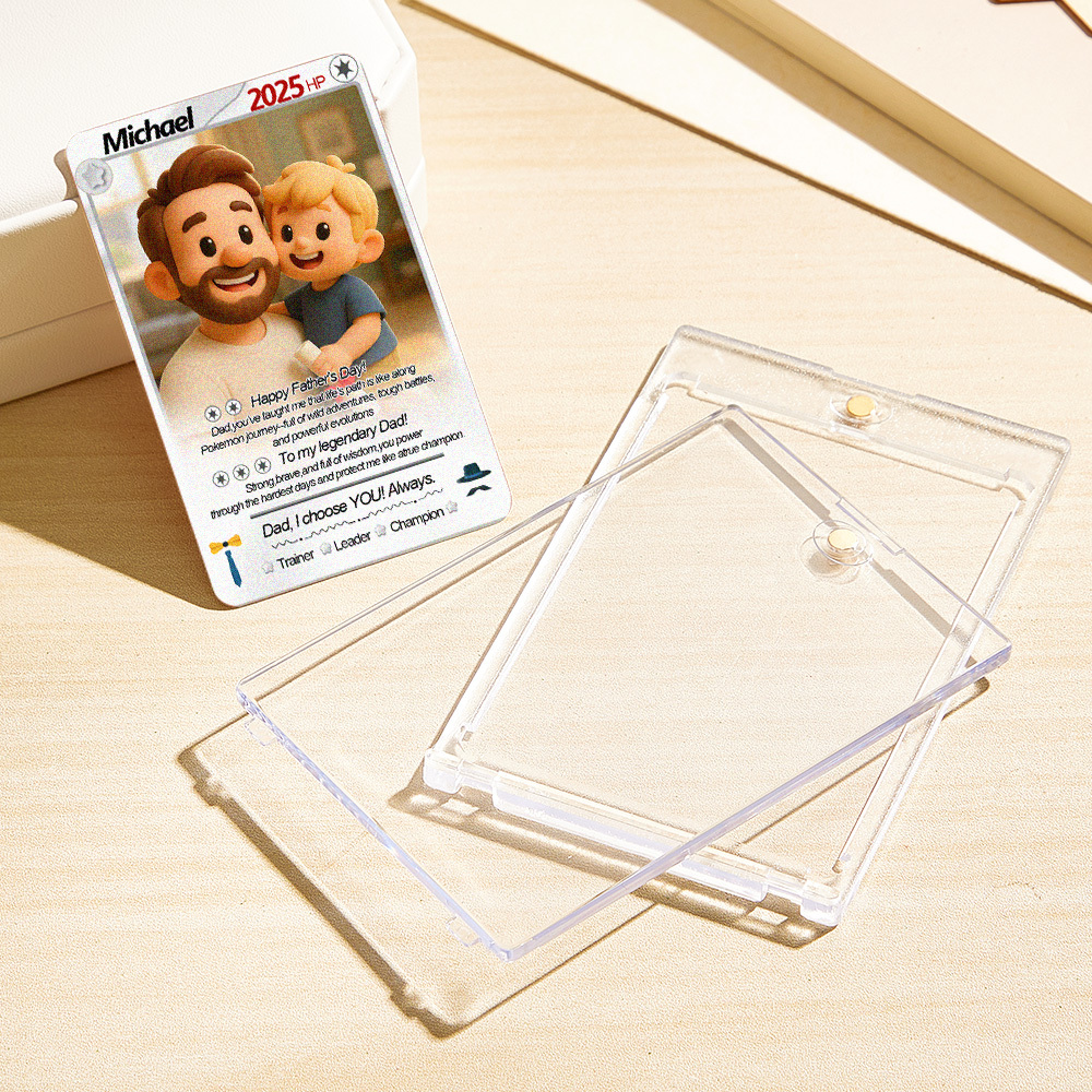 Custom Cards Personalized Photo and Text Anime Style Clay Style Trading Card Father??s Day Gifts