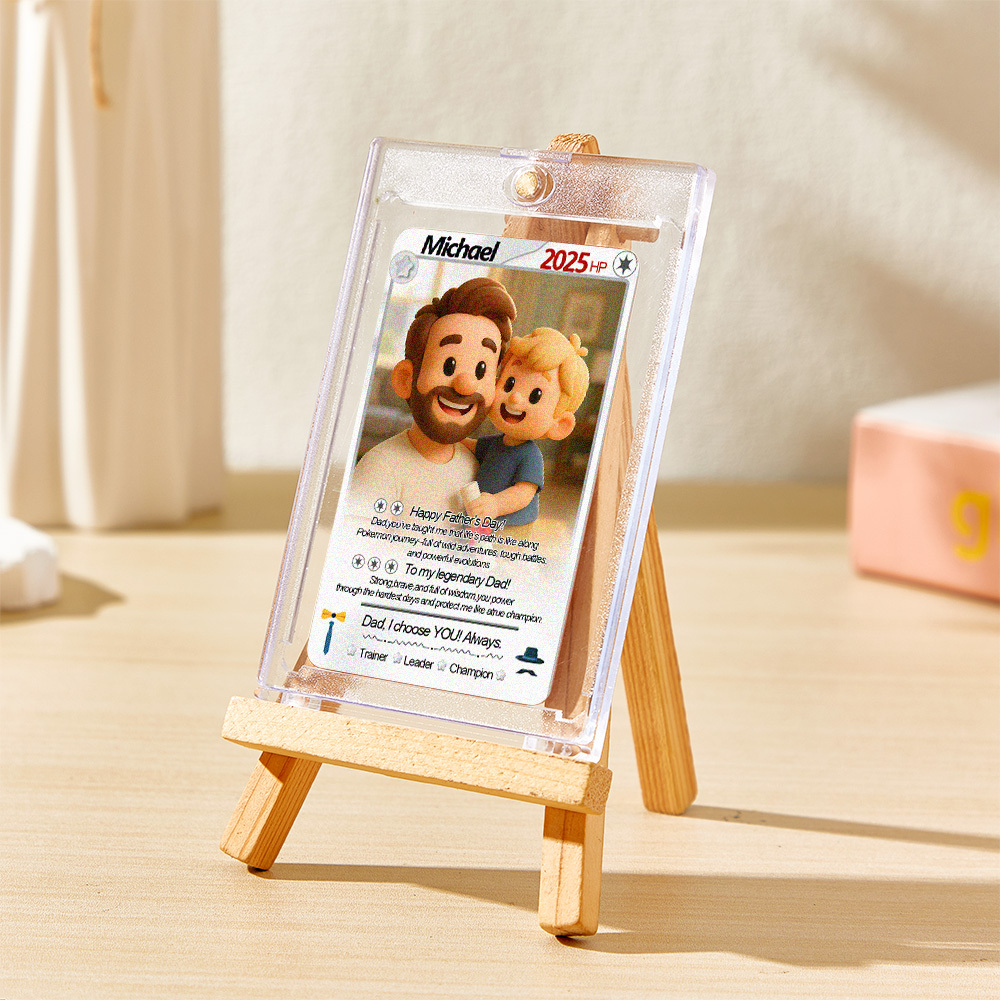 Custom Cards Personalized Photo and Text Anime Style Clay Style Trading Card Father??s Day Gifts