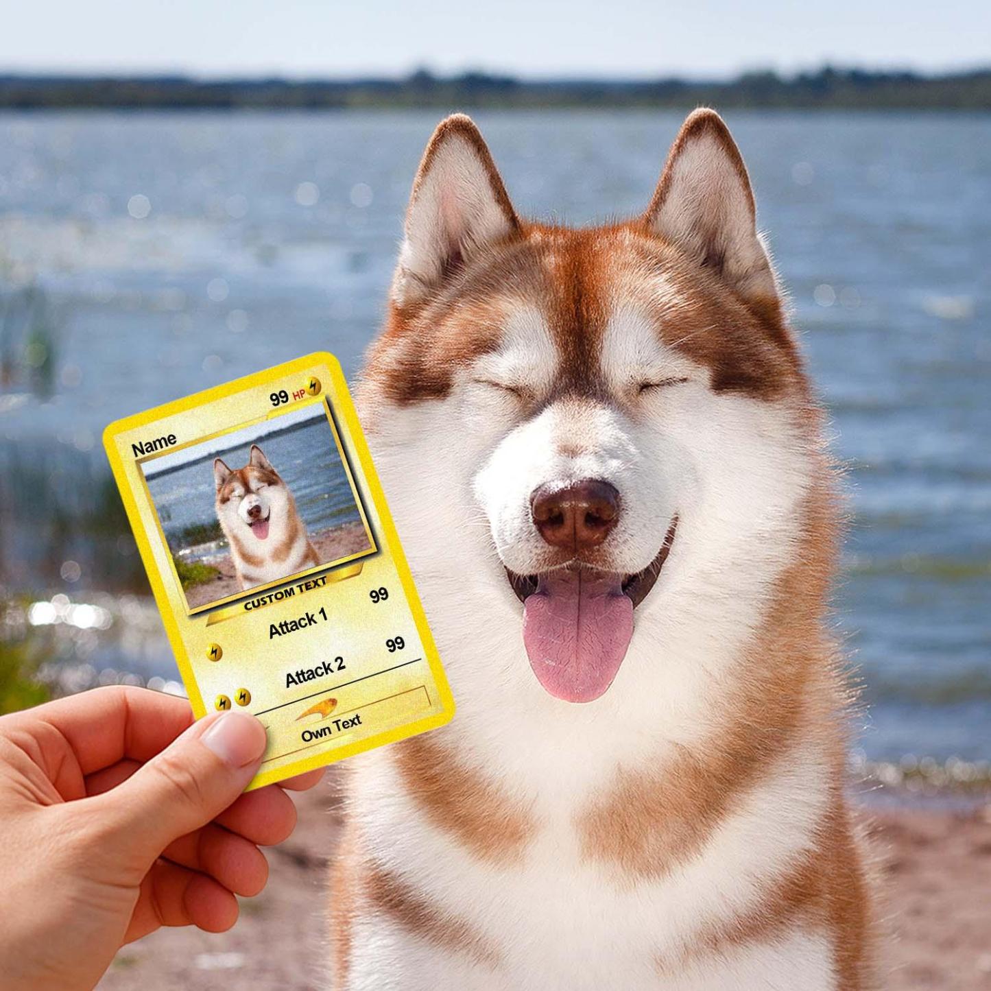 Custom Photo Poke Card Photo Art Card Personalized Text Poke Present for Pet Lovers
