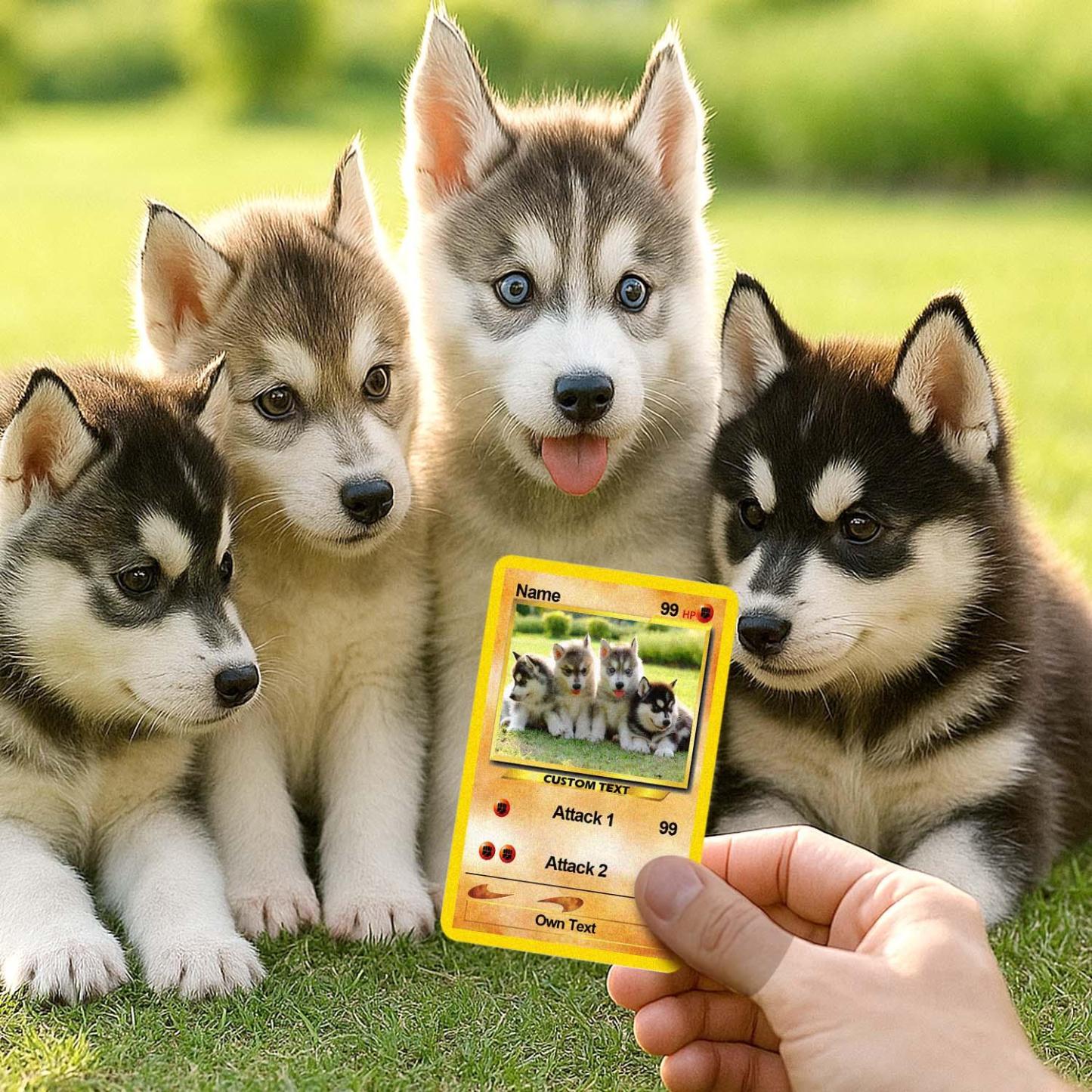 Custom Photo Poke Card Photo Art Card Personalized Text Poke Present for Pet Lovers