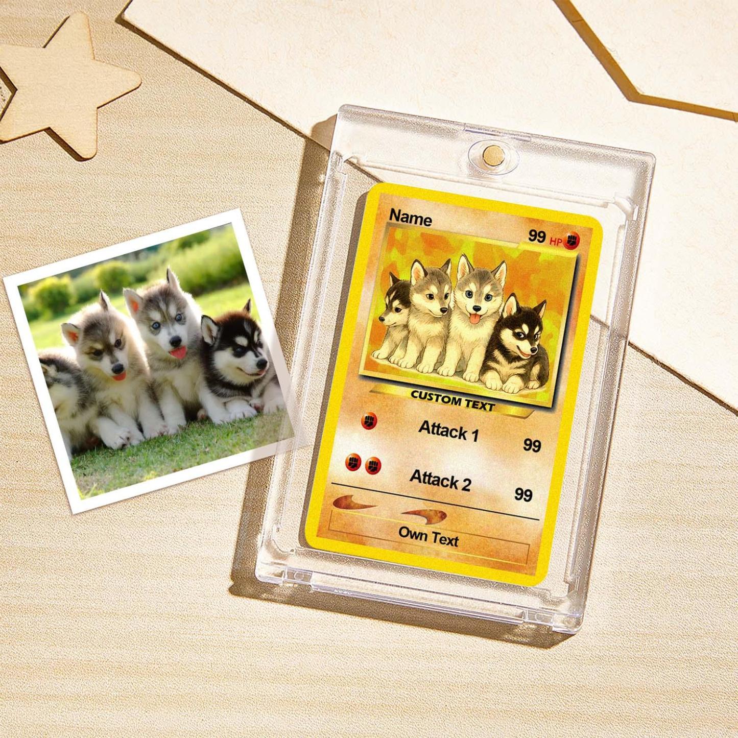 Custom Photo Poke Card Photo Art Card Personalized Text Poke Present for Pet Lovers
