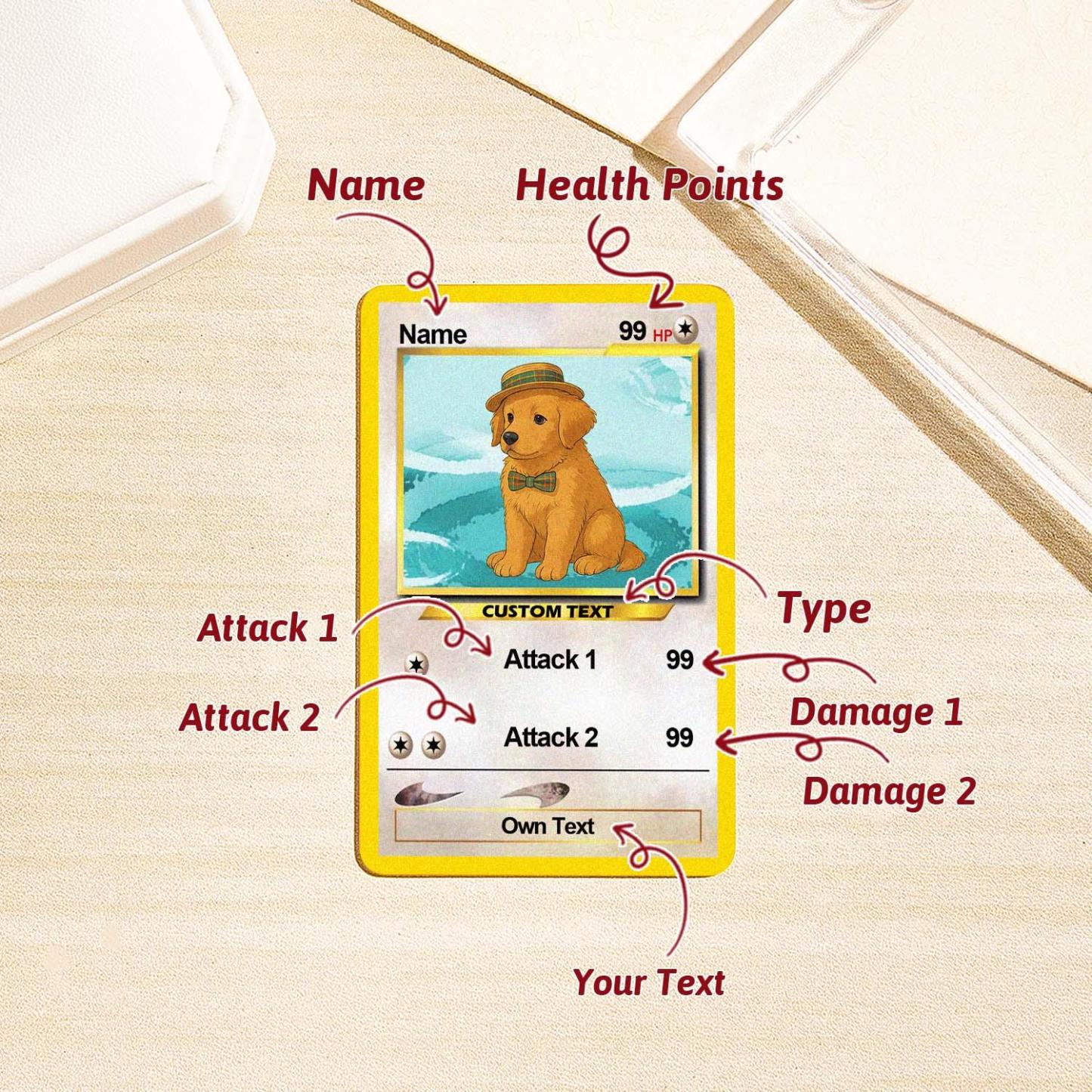 Custom Photo Poke Card Photo Art Card Personalized Text Poke Present for Pet Lovers