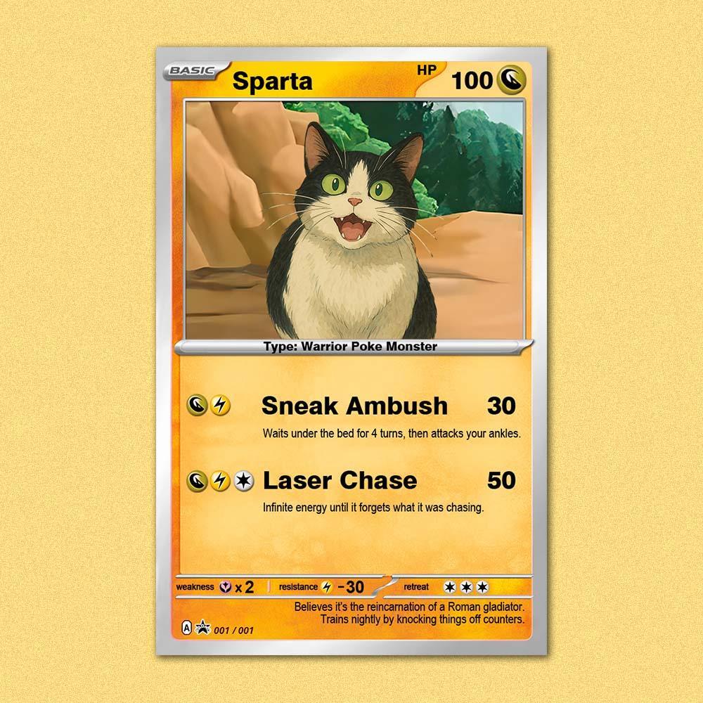 Custom POKE Pet Card from Photo - Personalized Cartoon Gift for Cat Lovers - Funny Poke Style Poster - aiprintlab