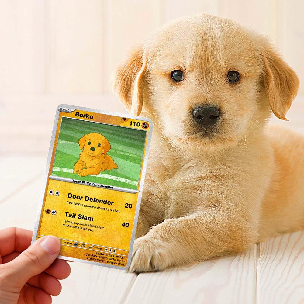 Custom Pet Portrait Trading Card – Funny Gift for Dog Lovers from Photo - aiprintlab