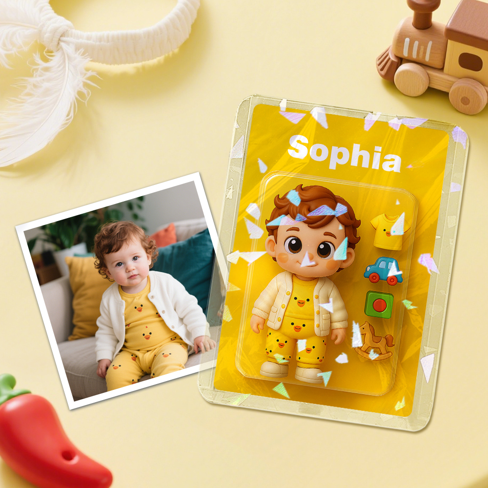 Custom Cute Baby Character Card Personalized Card Gift For Children Custom Presents - MyPhotoSocks