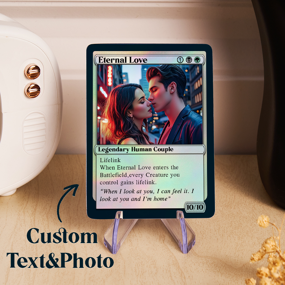 Custom Foil Collectible Card Personalized Fantasy Game Card Unique Gift for TCG Players - aiprintlab