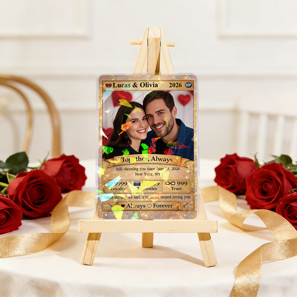 Personalized Valentine’s Day Power Couple Card, Custom Anniversary Card Couple Photo Anime Style, Best Valentine's Day Gift for Lover - aiprintlab