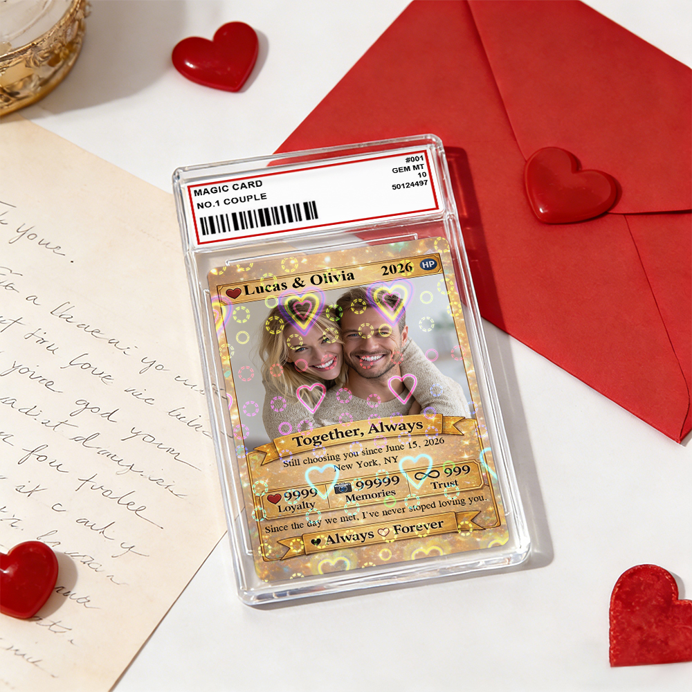 Personalized Valentine’s Day Power Couple Card, Custom Anniversary Card Couple Photo Anime Style, Best Valentine's Day Gift for Lover - aiprintlab