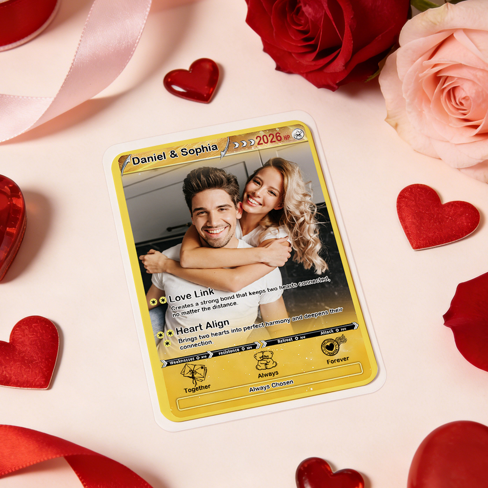 Personalized Valentine’s Day Power Couple Card, Custom Anniversary Card Couple Photo Anime Style, Best Valentine's Day Gift for Lover - aiprintlab